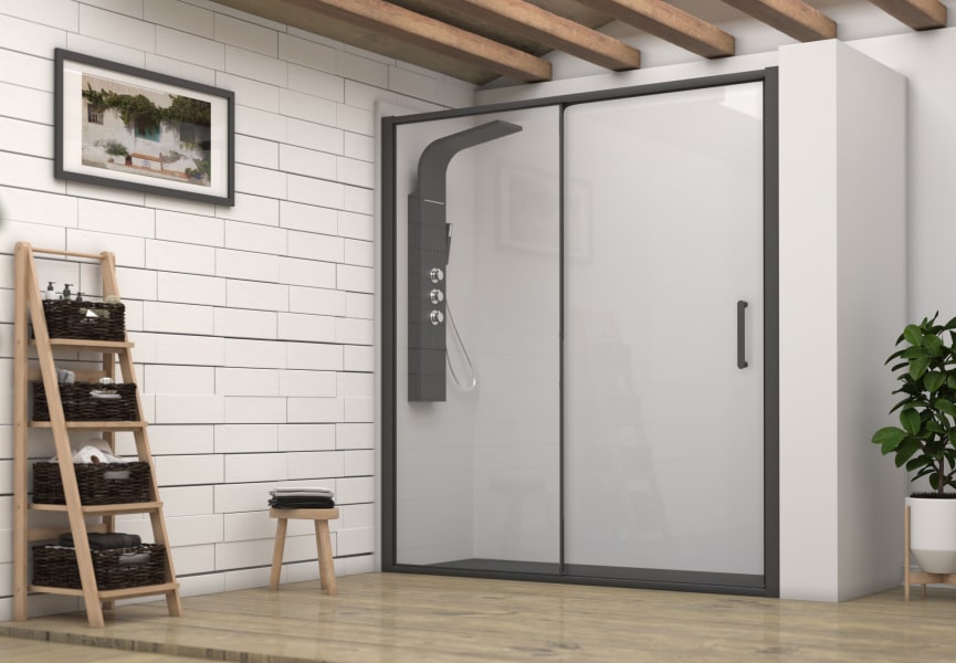 Paroi de douche Emma profil noir Principal 0