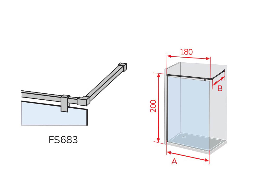 Paroi de douche fixe Kassandra Fresh Salomon (FS683) Croquis 3