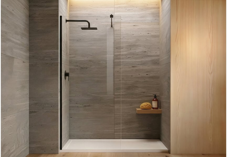 Paroi de douche fixe noire Minimal Principal 0
