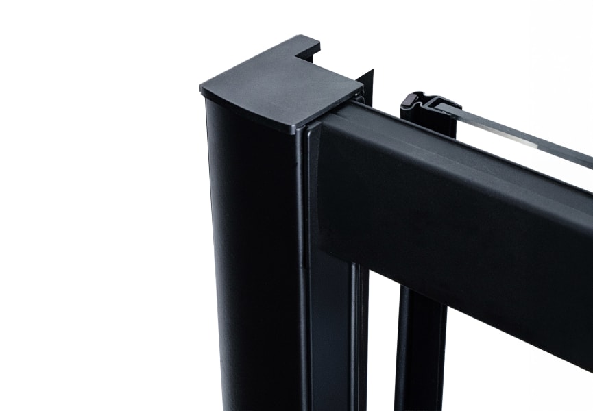 Paroi de douche angulaire Emma couleur noire Detalle 1