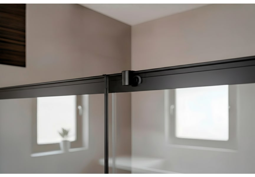 Paroi de douche angulaire Emma couleur noire Detalle 4
