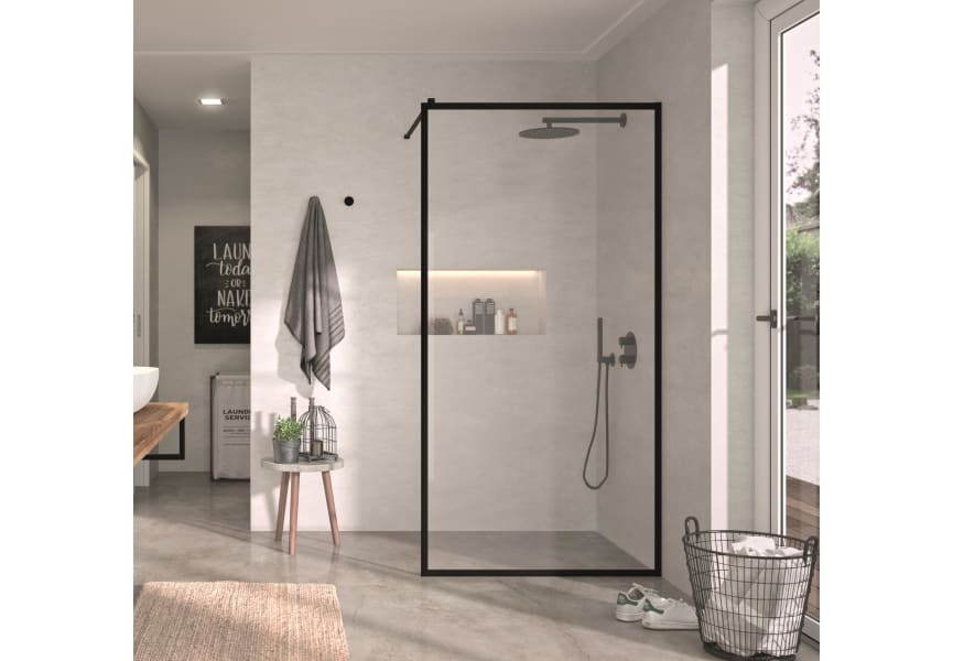 Paroi de douche fixe noire Fresh - FR103 -Kassandra- -Fr103 Principal 0