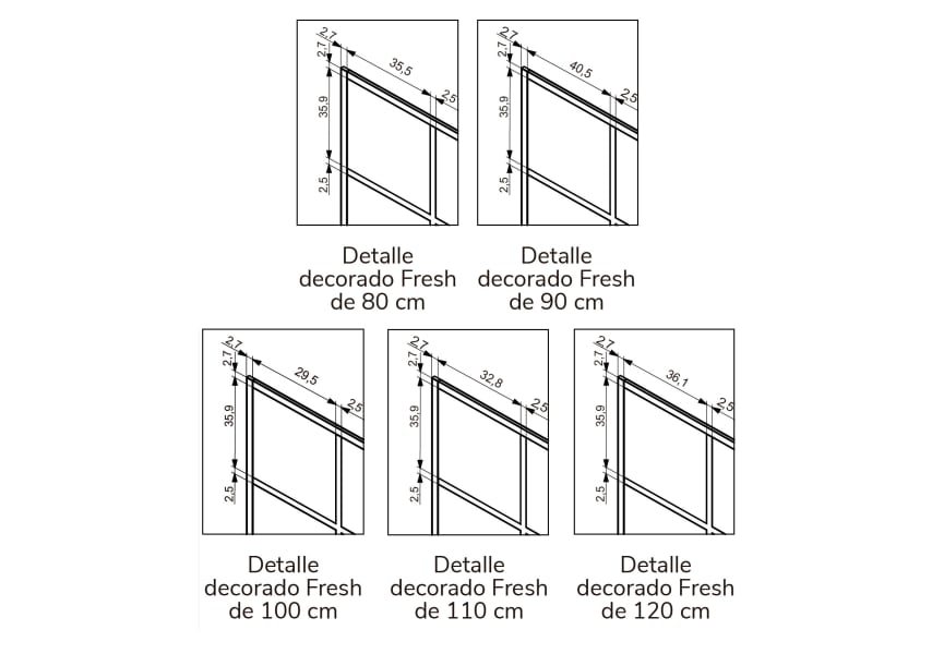 Paroi de douche fixe noire Fresh - FR103 -Kassandra- -Fr103 Croquis 3