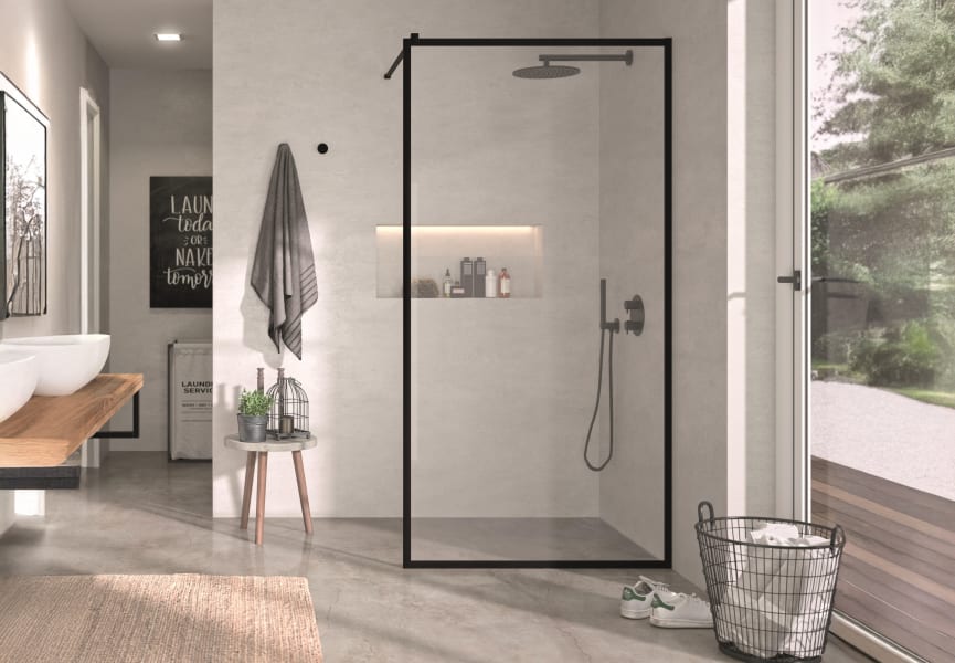 Paroi de douche fixe noire Fresh - FR103 -Kassandra- -Fr103 Principal 0