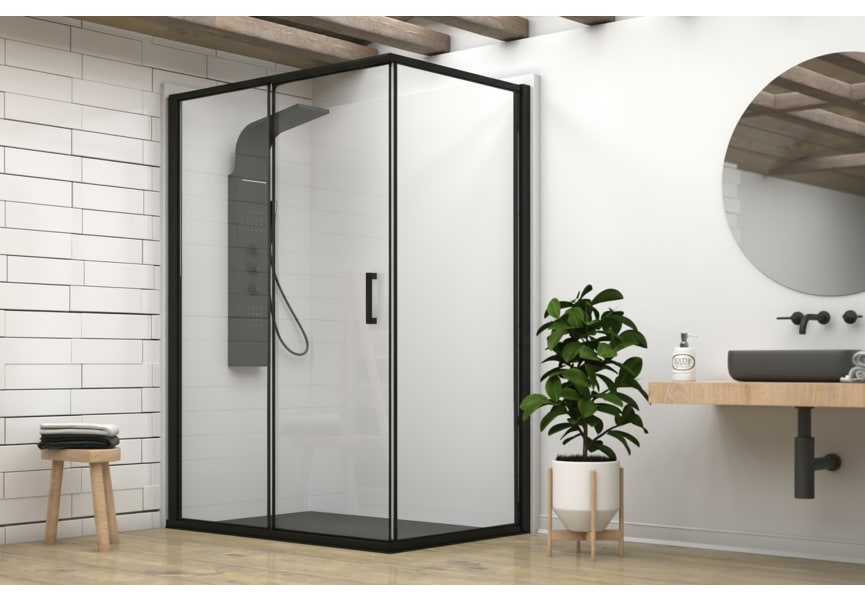 Paroi de douche Emma avec profilés noirs Principal 0