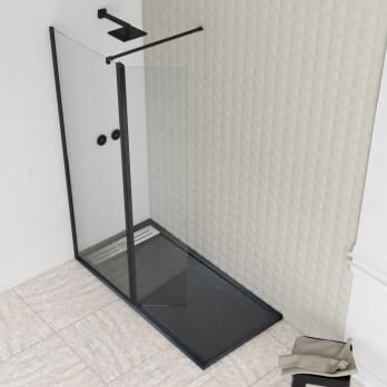 Paroi de douche fixe + pivotante, Minimal 6 mm