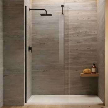 Paroi de douche fixe noire Minimal