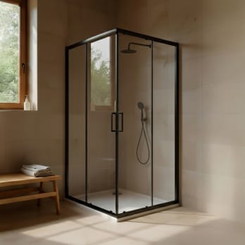 Paroi de douche angulaire Emma couleur noire