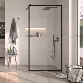 Paroi de douche fixe noire Fresh - FR103 -Kassandra- -Fr103