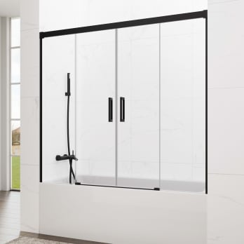 GME Basic pare-baignoire noir mat Spazio