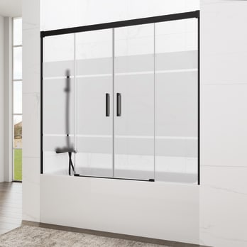 GME Basic pare-baignoire noir mat Spazio