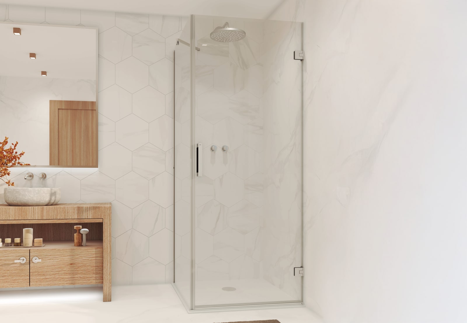 Paroi de douche angulaire Bruntec Pure (400A) Principal 0