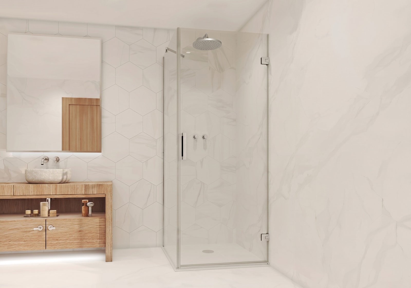 Paroi de douche angulaire Bruntec Aurea (400A) Principal 0
