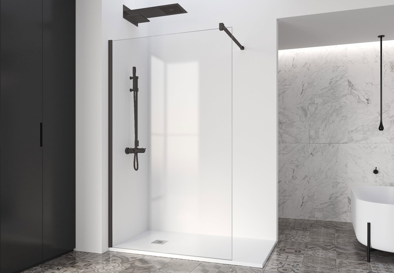 Paroi de douche à panneaux fixes Profiltek Fado Principal 0
