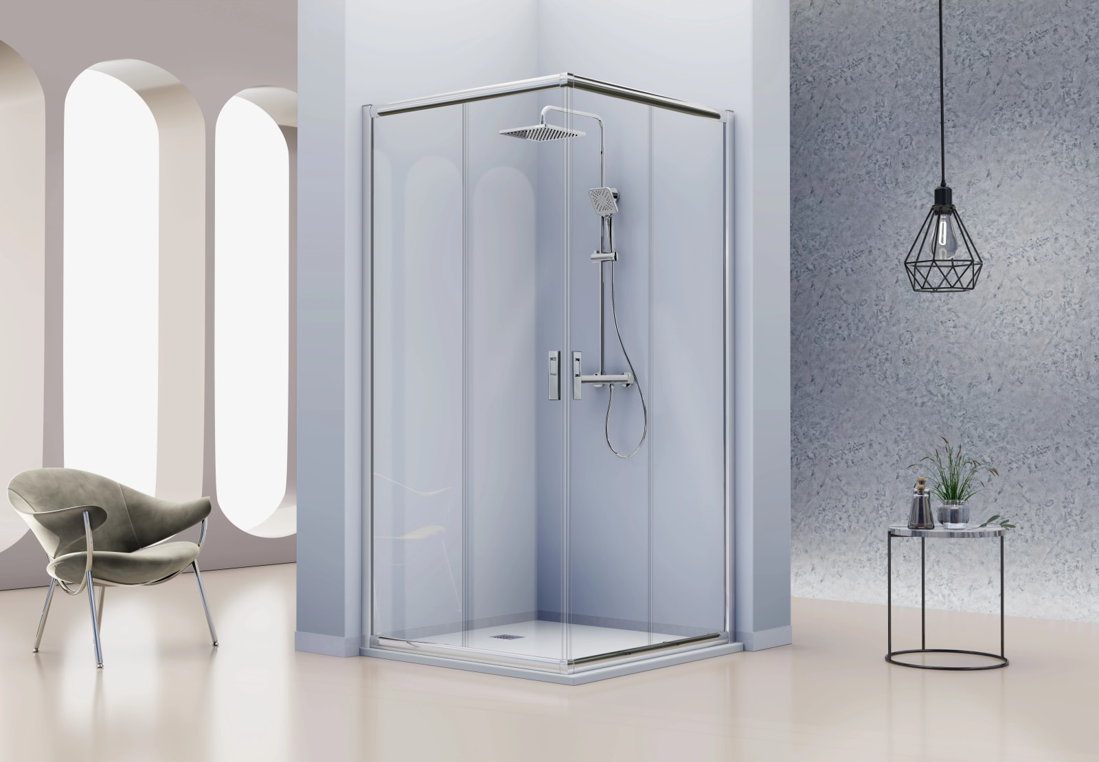 Paroi de douche angulaire -Kassandra- Siena (IE607 + IE607) Principal 0