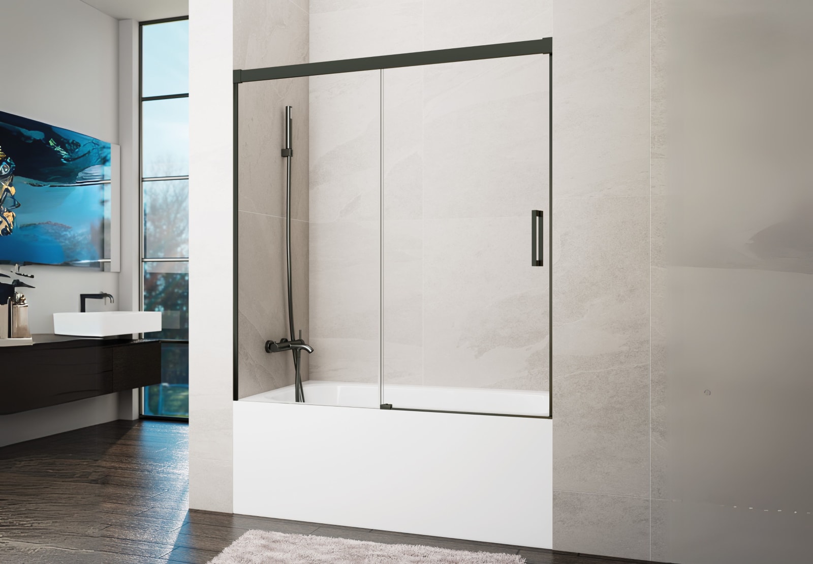 Pare-baignoire GME Basic noir mat Principal 0