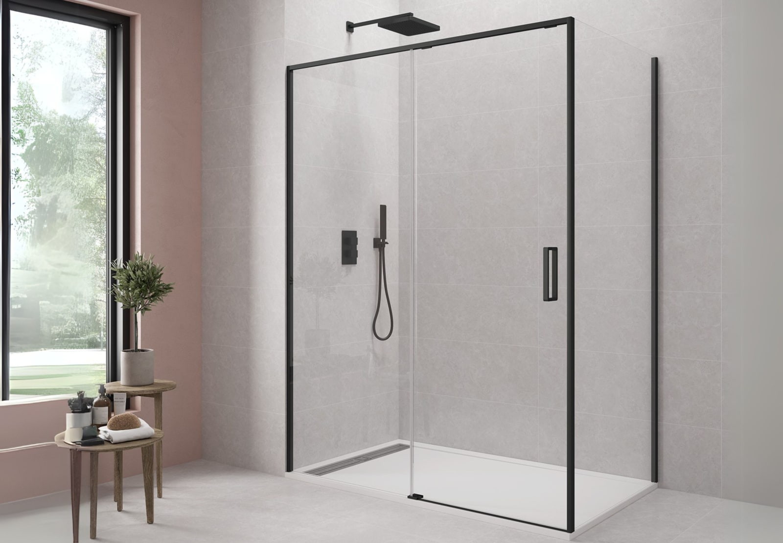 Paroi de douche GME Twenty noir mat Principal 0