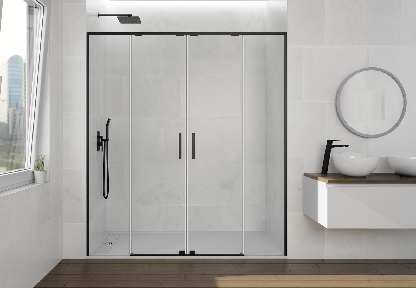 Paroi de douche GME Twenty noir Spazio Principal 0