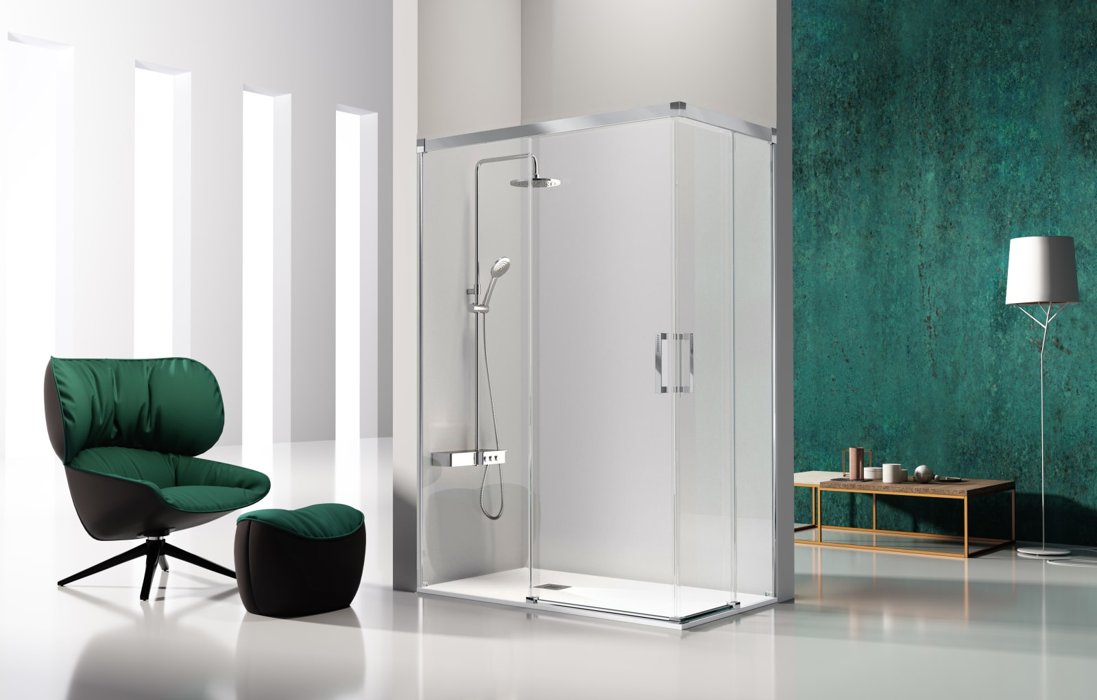 Paroi de douche angulaire Kassandra Glase (GS607+GS607) Principal 0