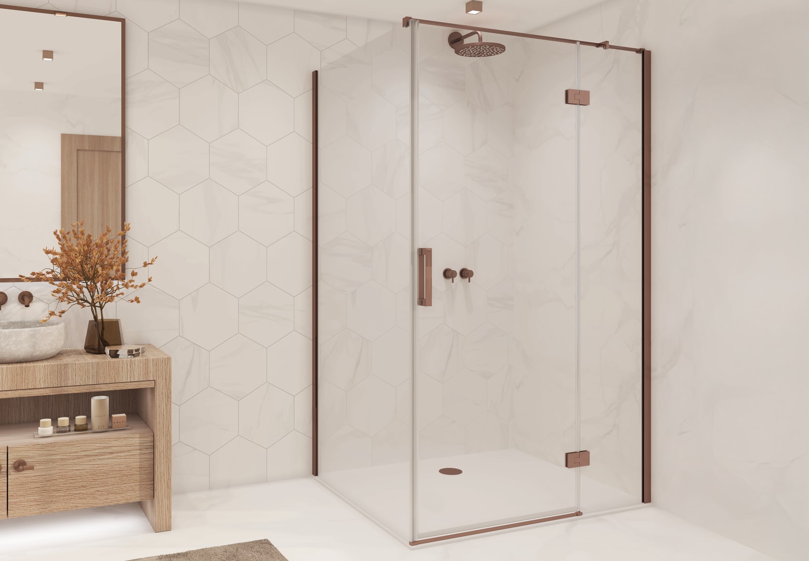 Paroi de douche angulaire Bruntec Kira (400B) Principal 0