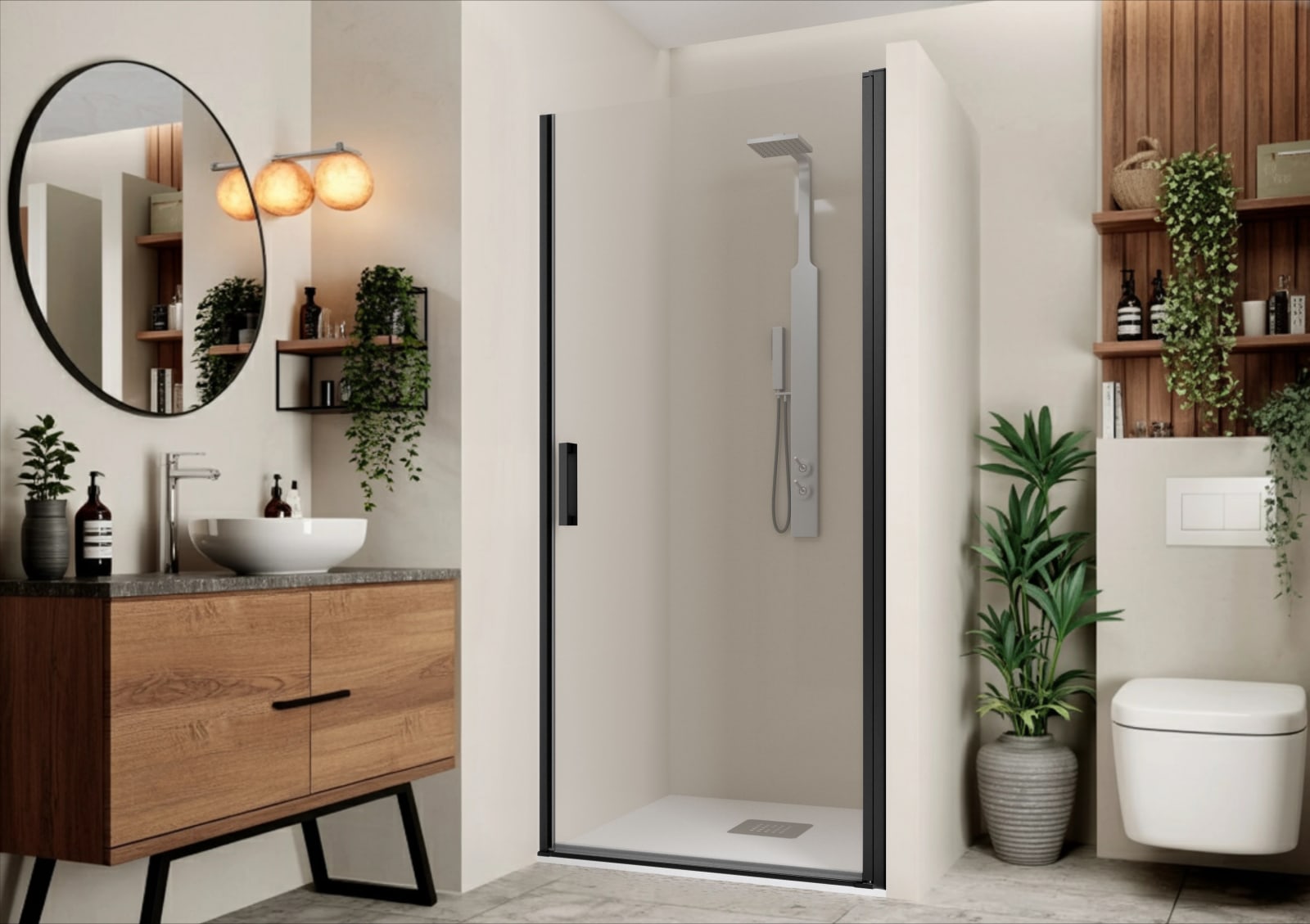 Paroi de douche Vega (P00) profilé noir mat Principal 0