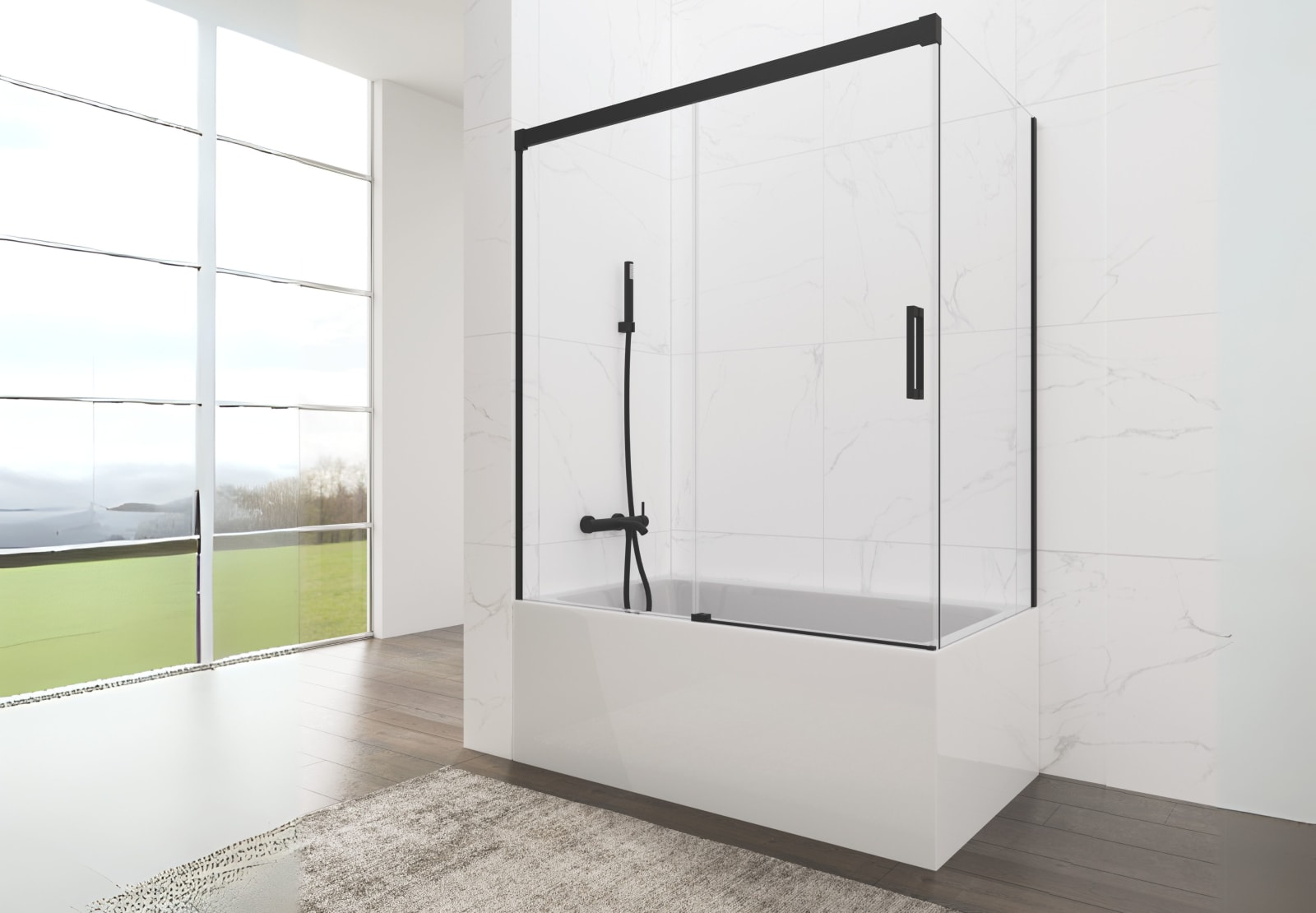 Pare-baignoire GME Basic profilé noir Principal 0