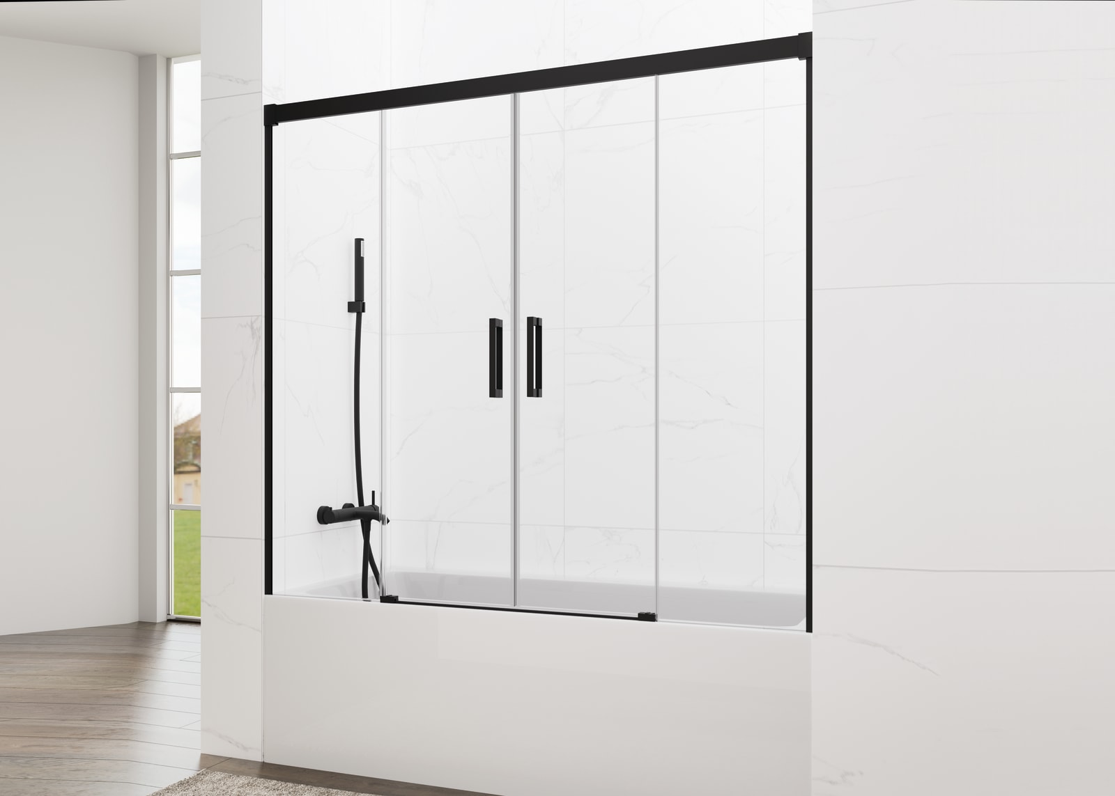 GME Basic pare-baignoire noir mat Spazio Principal 0