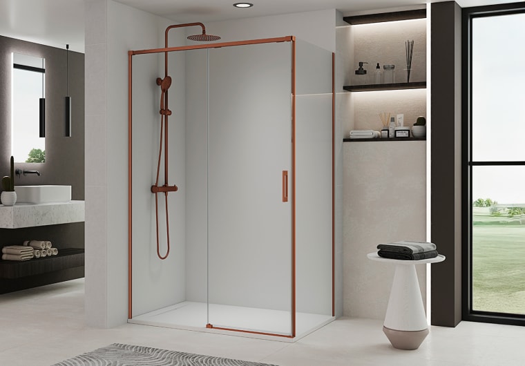 Paroi de douche angulaire coulissante Bruntec Aria Principal 6
