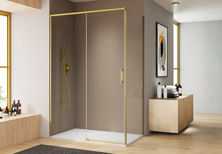 Paroi de douche angulaire coulissante Bruntec Aria Principal 4