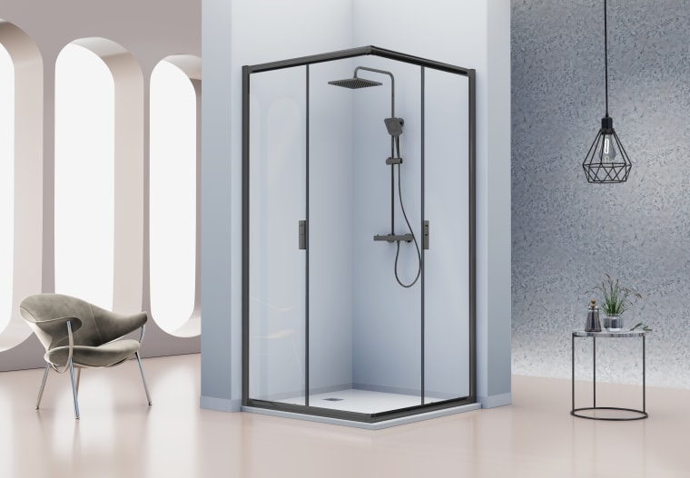 Paroi de douche angulaire -Kassandra- Siena (IE607 + IE607) Detalle 4