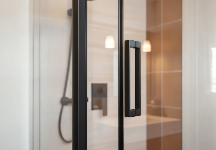 Paroi de douche Emma noir mat Detalle 2