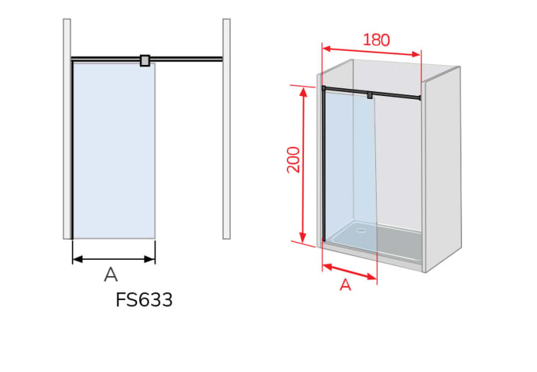 Paroi de douche fixe Kassandra Fresh Salomon (FS633) Croquis 4