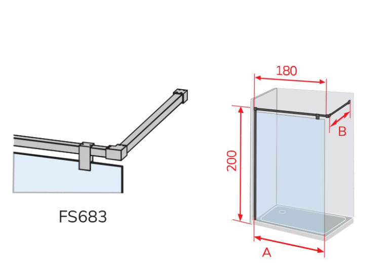 Paroi de douche fixe Kassandra Fresh Salomon (FS683) Croquis 3