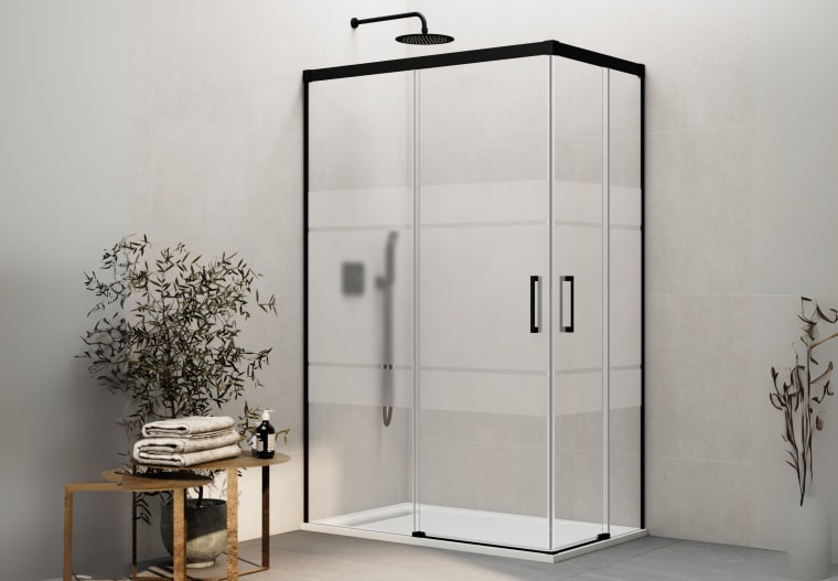 Paroi de douche GME Basic profilés noirs Principal 1
