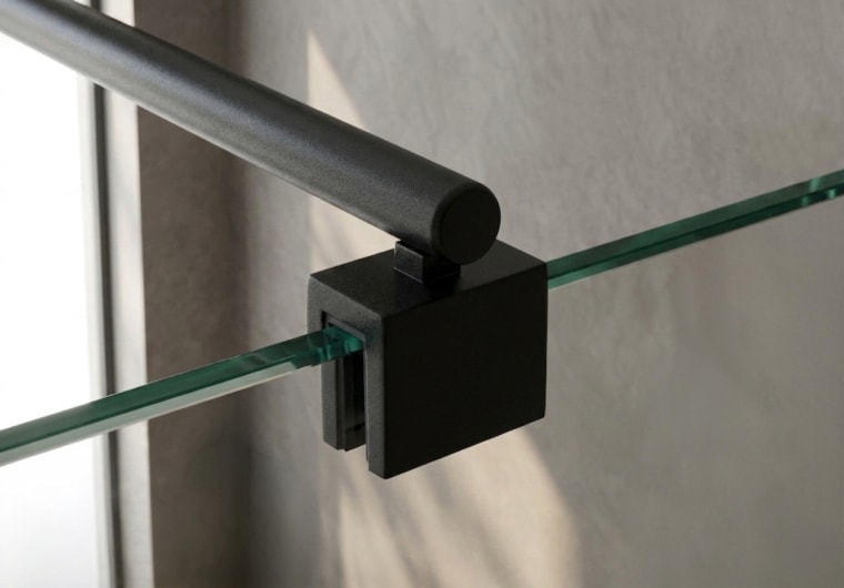 Paroi de douche fixe noire Minimal Detalle 4