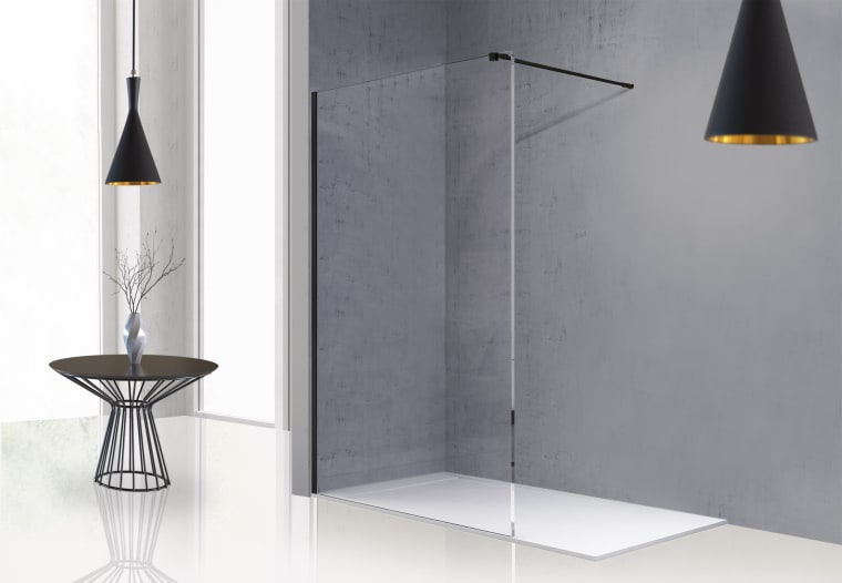 Paroi de douche fixe noire Minimal Principal 1