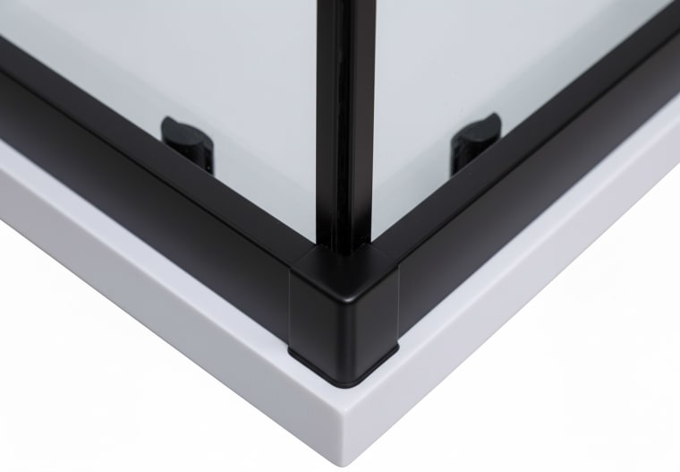 Paroi de douche angulaire Emma couleur noire Detalle 2