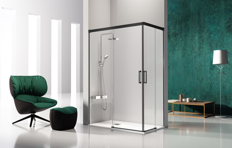 Paroi de douche angulaire Kassandra Glase (GS607+GS607) Principal 2
