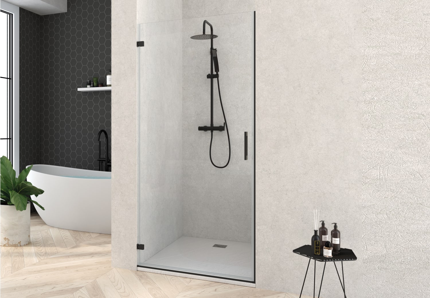 Paroi de douche pivotante Olona Principal 2