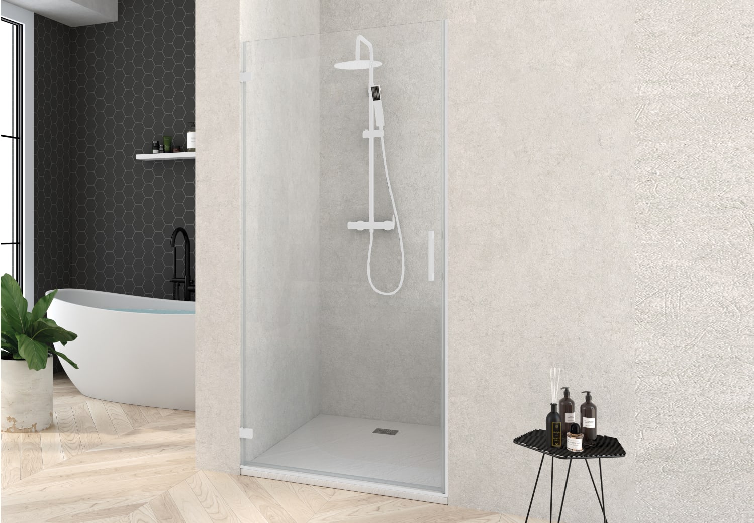 Paroi de douche pivotante Olona Principal 1