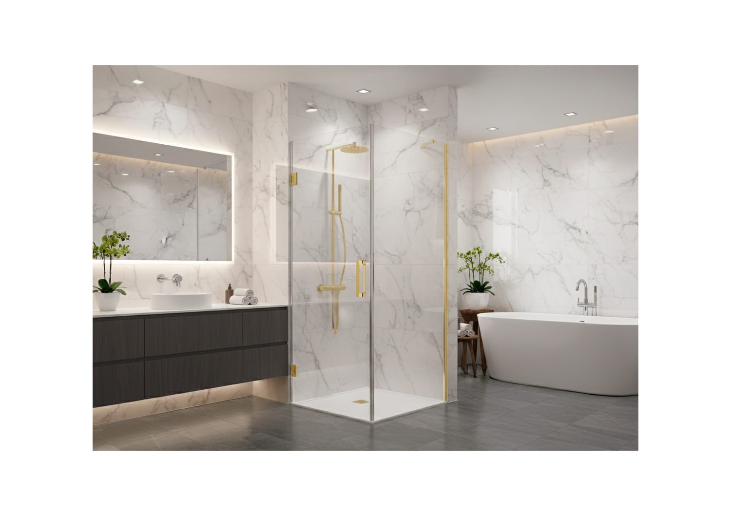 Paroi de douche angulaire Adhara (400A) Principal 2