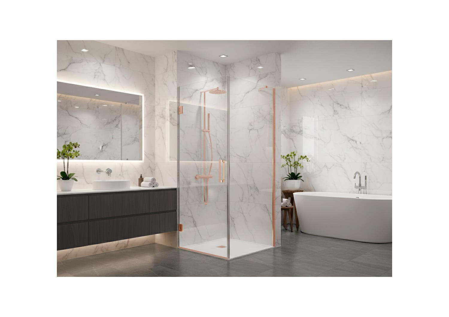 Paroi de douche angulaire Adhara (400A) Principal 3