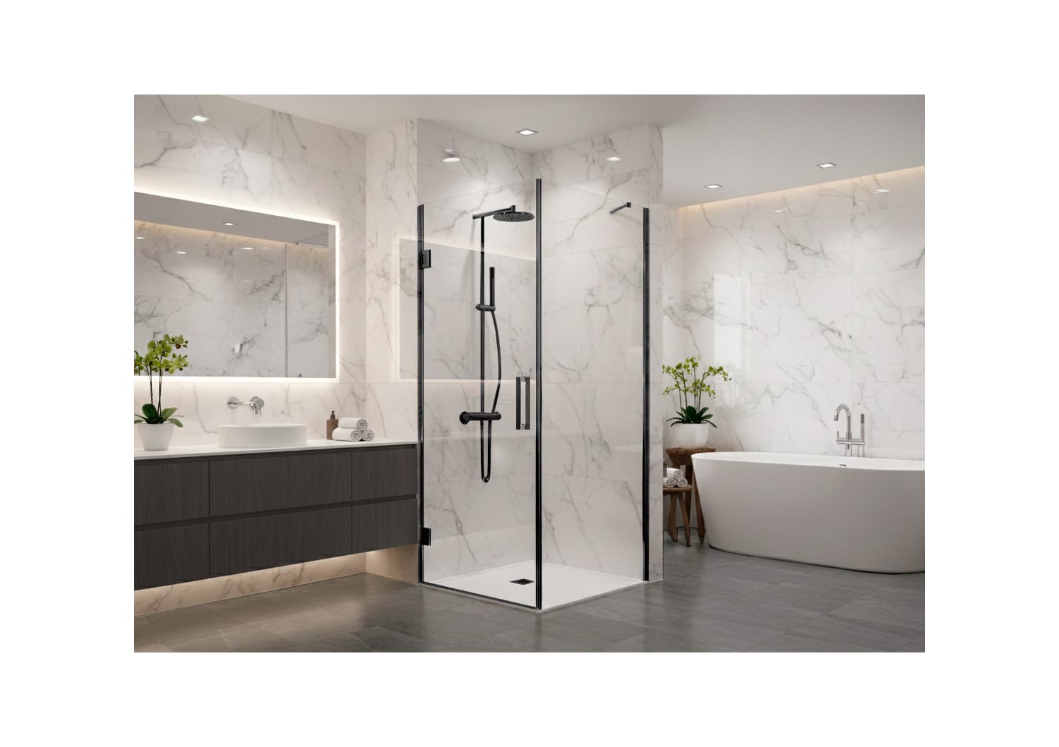 Paroi de douche angulaire Adhara (400A) Principal 1