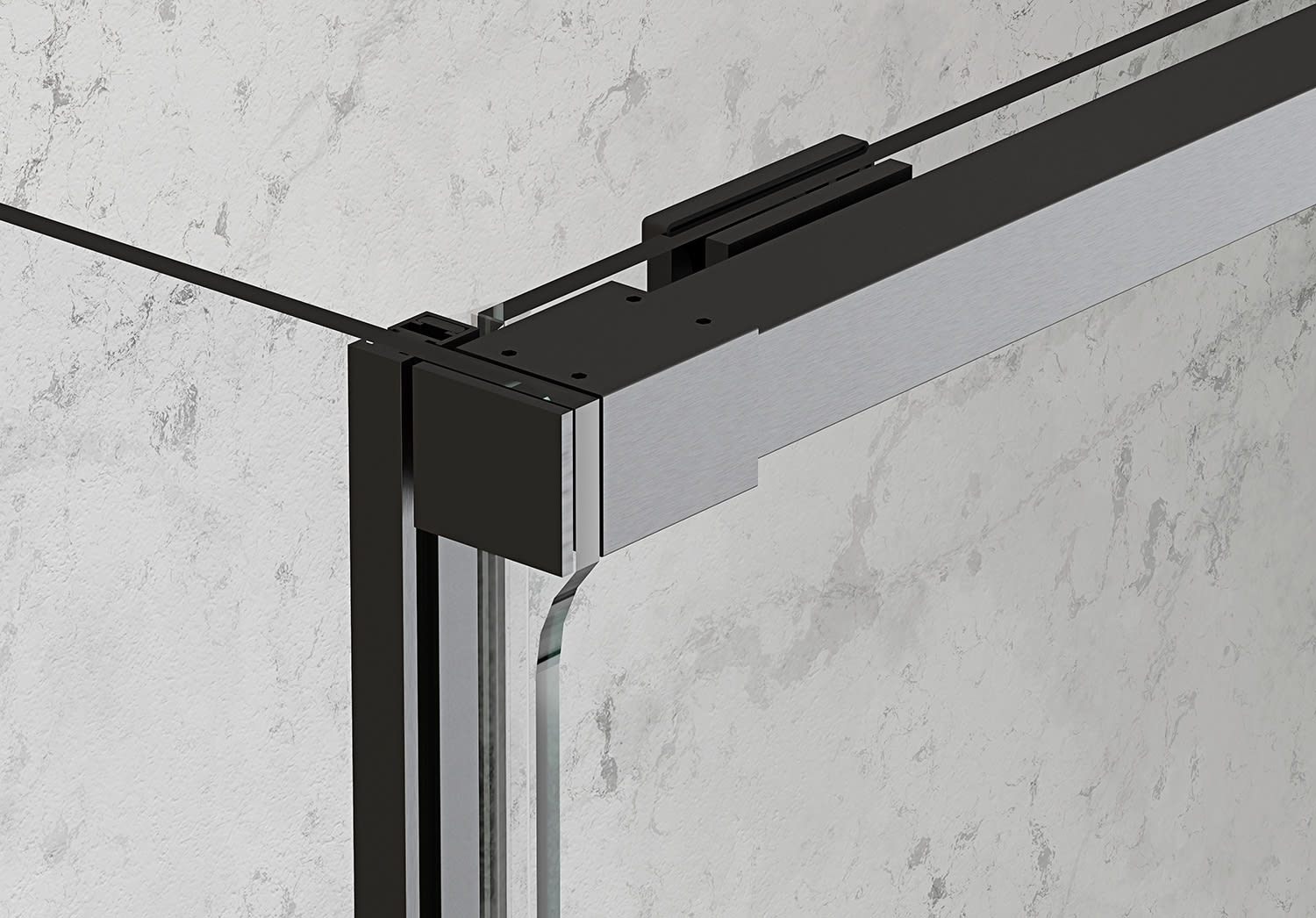 Paroi de douche angulaire coulissante Bruntec Aria Detalle 11