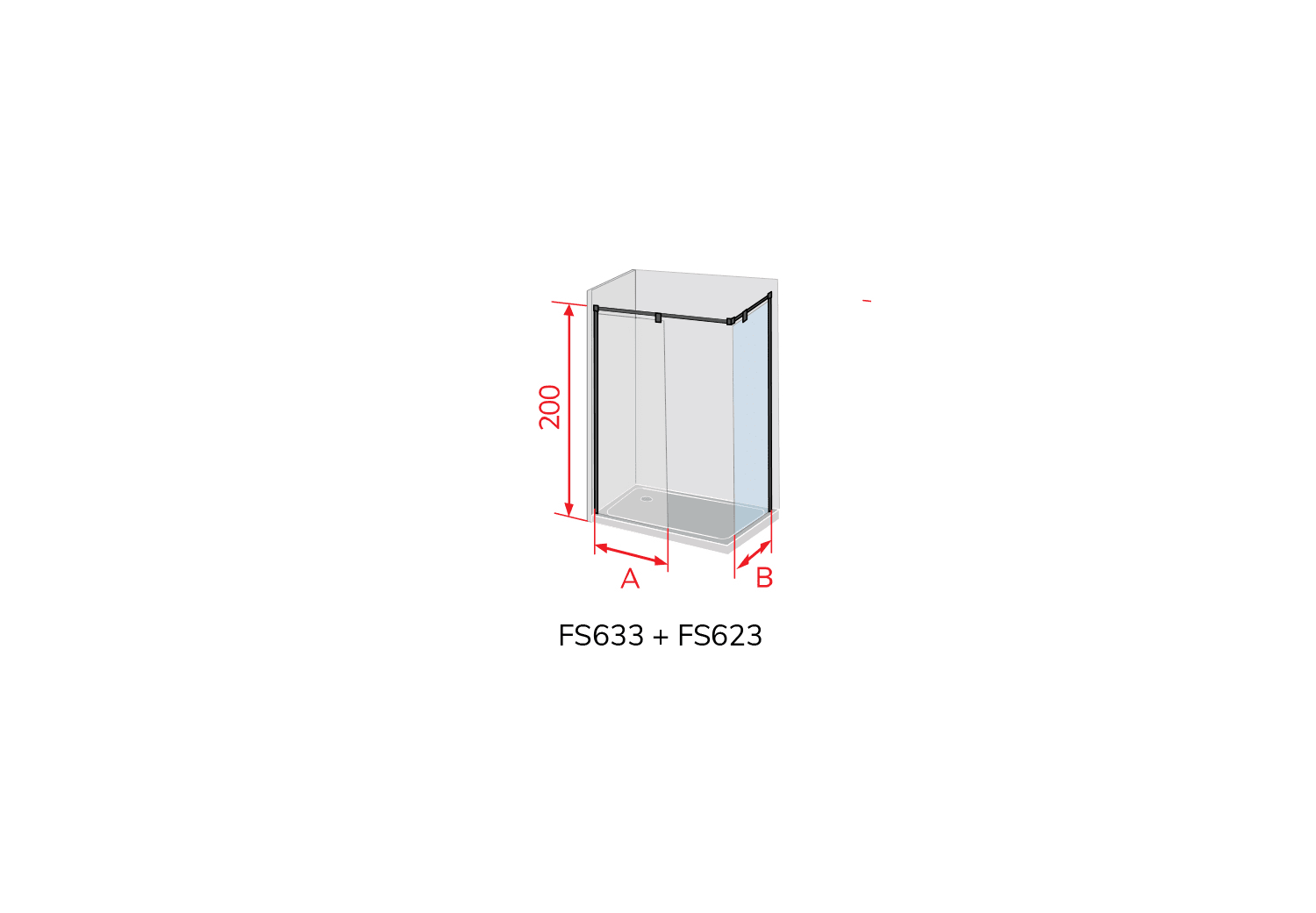 Kassandra Fresh Paroi de douche Fresh angulaire Salomon FS633 + FS623 Croquis 4