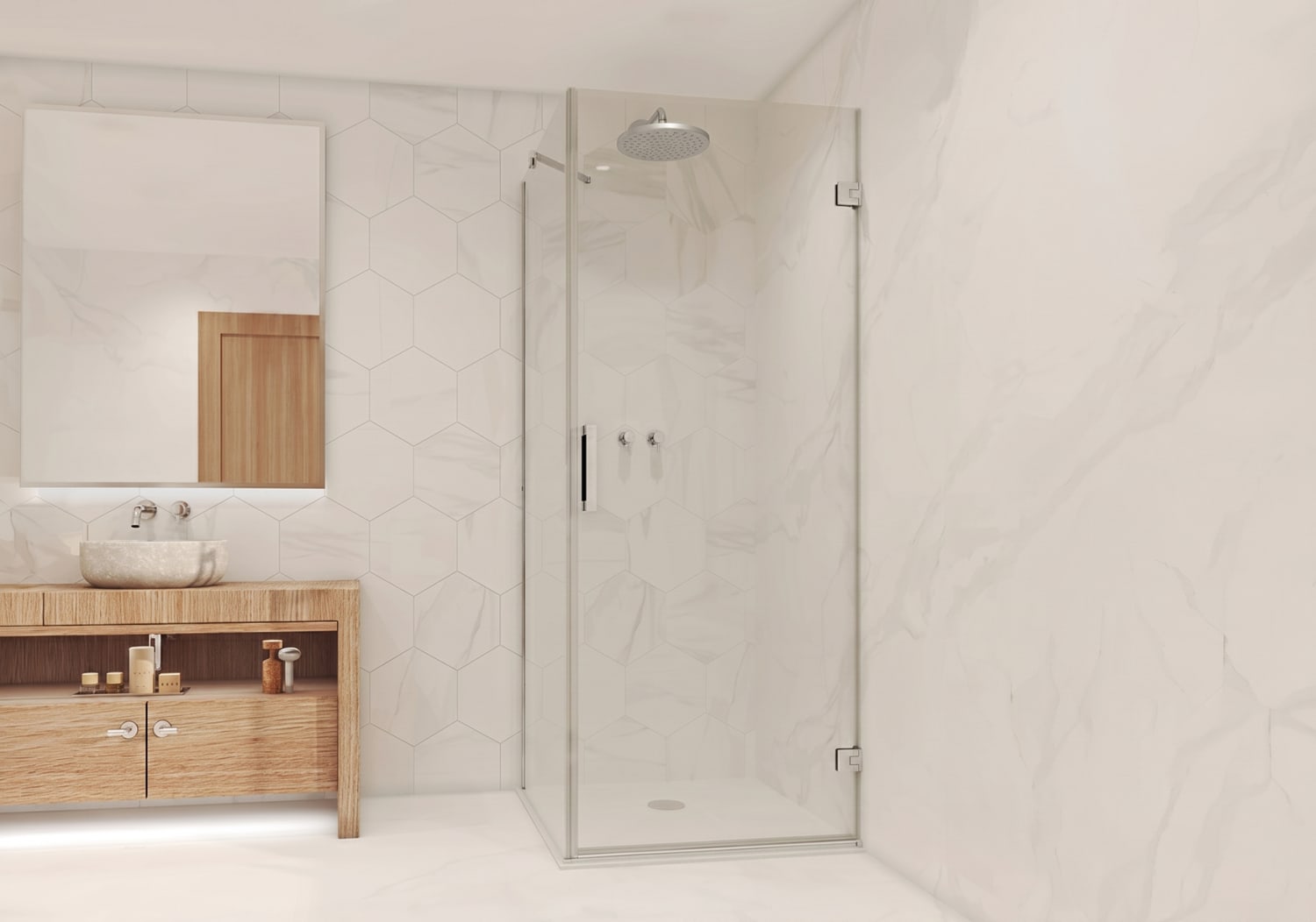 Paroi de douche angulaire Bruntec Aurea (400A) Principal 0