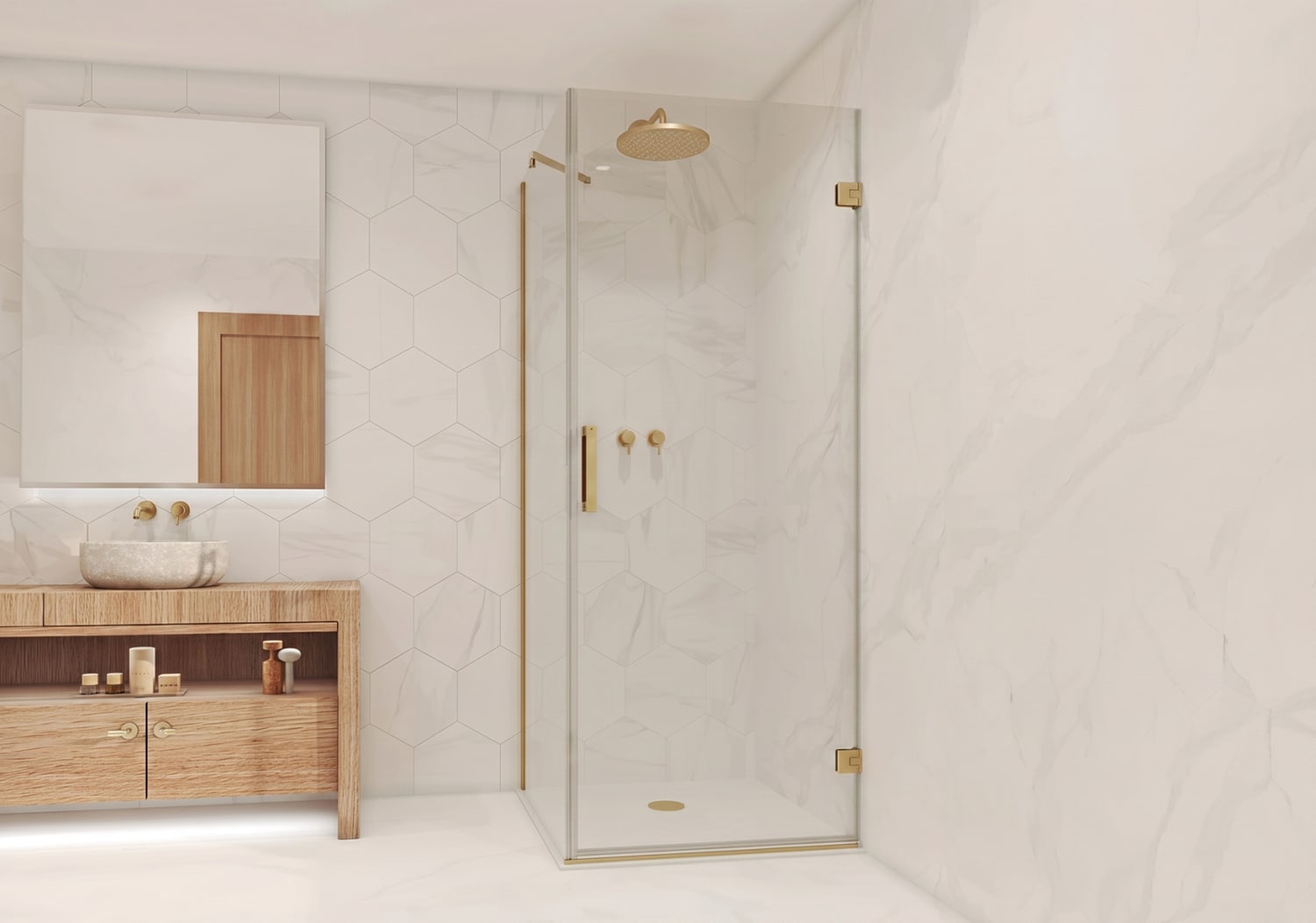 Paroi de douche angulaire Bruntec Aurea (400A) Principal 2