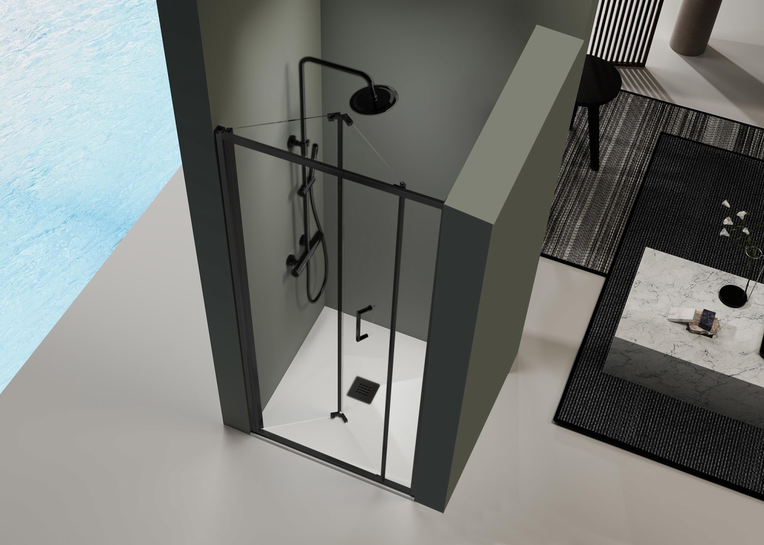 Paroi de douche Prisma de Kassandra (PI300) Detalle 2
