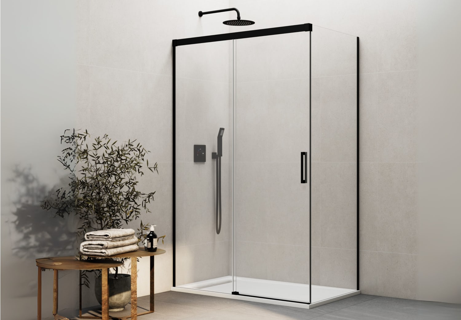 Paroi de douche noire GME Basic Principal 0