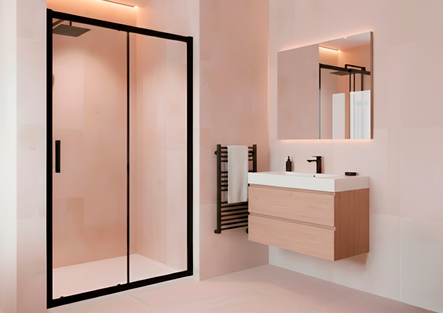 Paroi de douche Emma noir mat Principal 1